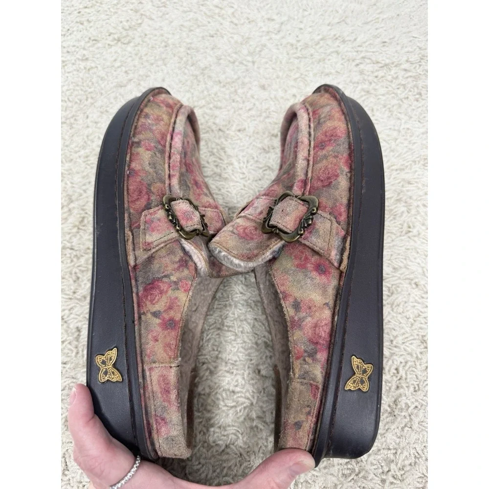Alegria Brigid‎ Slip On Comfort Shoes In Freedom Rock Floral Euro 39 US 9 Sherpa